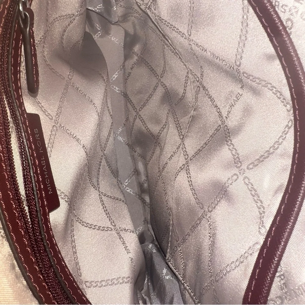 Michael Kors' Jet Set Charm Large Flat Burgundy Crossbody/Shoulder Bag/Purse